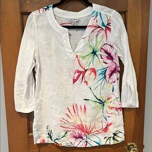 Tommy Bahama Flora Dei Marmi 3/4-Sleeve Linen Tunic